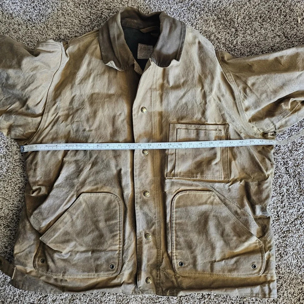 1990s Vintage XL Filson C.C. Klondike Tin Cloth Field Oil Finished Jacket Lined